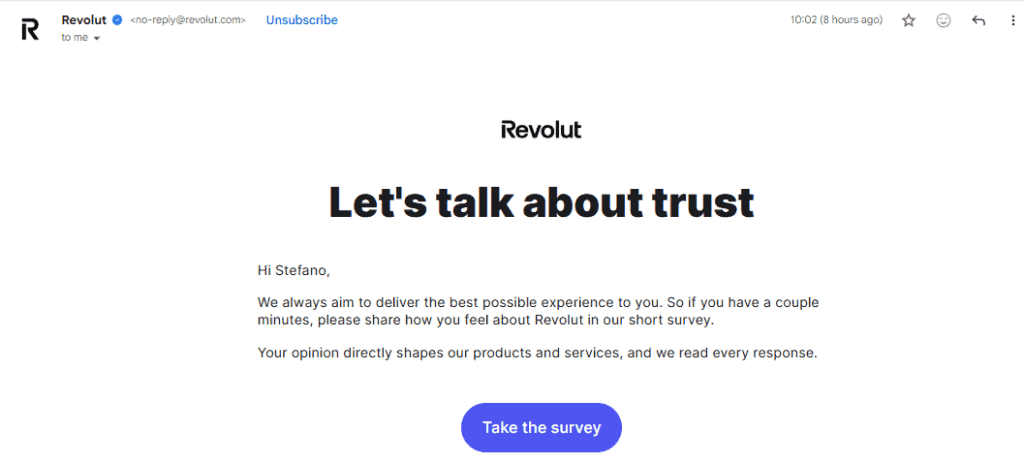 Collecting direct feedback keeps you in your customer’s mind.
