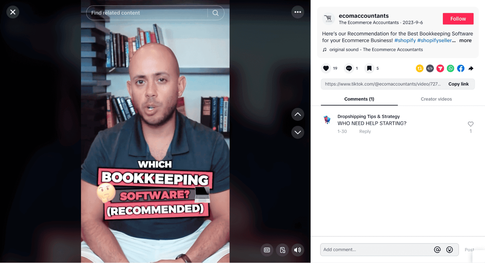 example of SaaS SEO on TikTok
