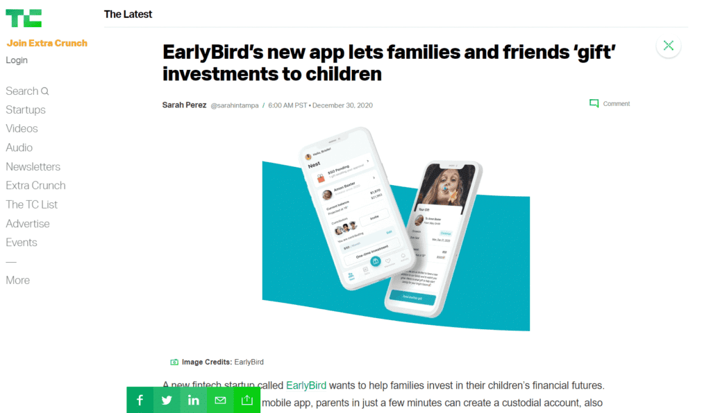 One of the press releases that linked to EarlyBird and generated tons of new visitors