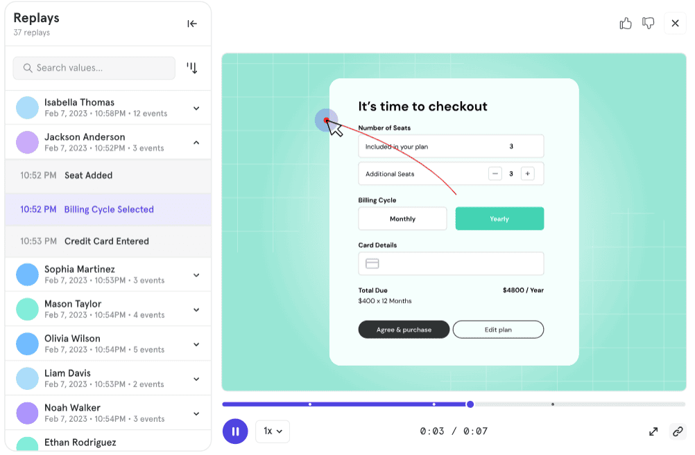 Session Replay
Session replay by mixpanel example.
