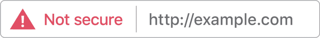 Screenshot of a not secure URL.