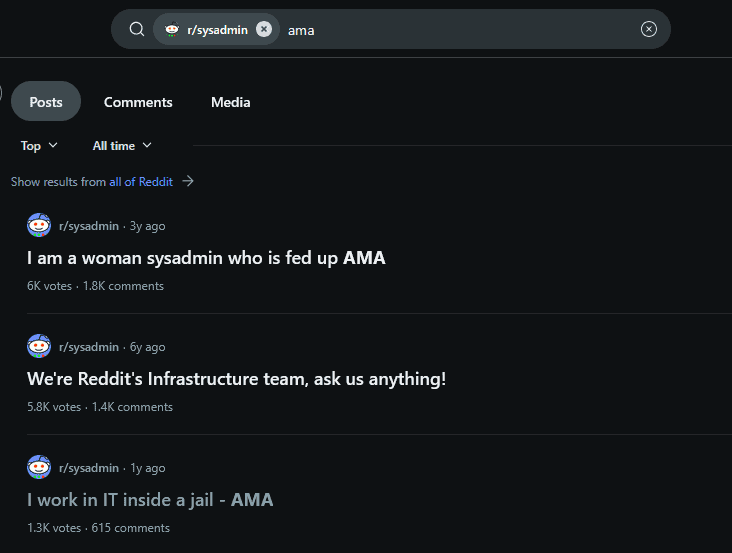 AMA in r/sysadmin