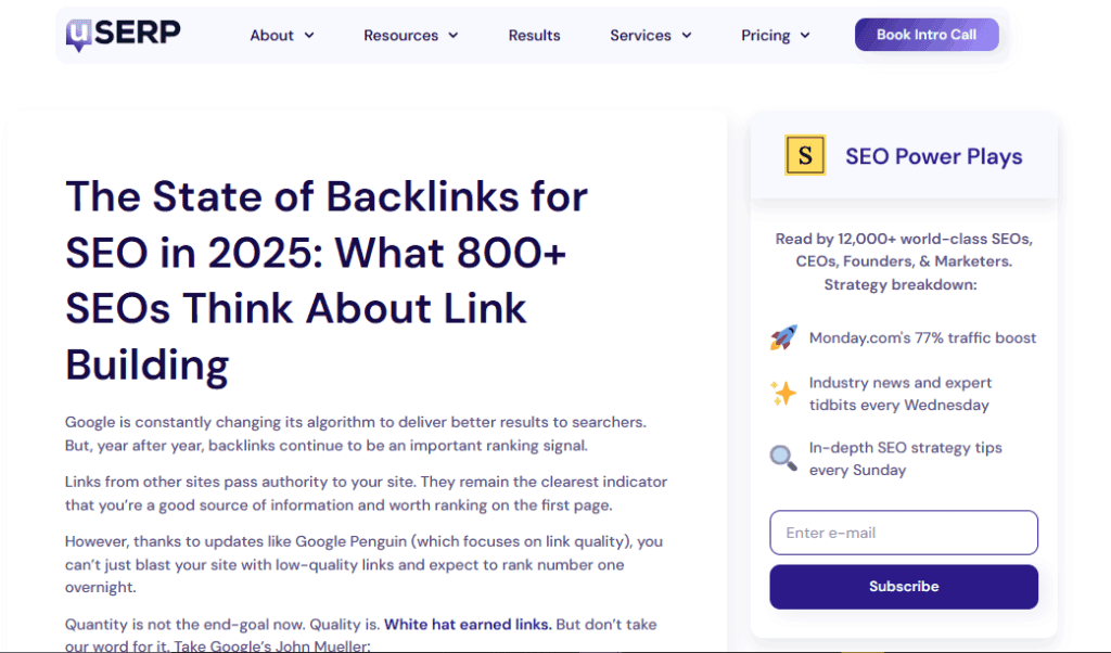 Example of original research content that drives link baits.