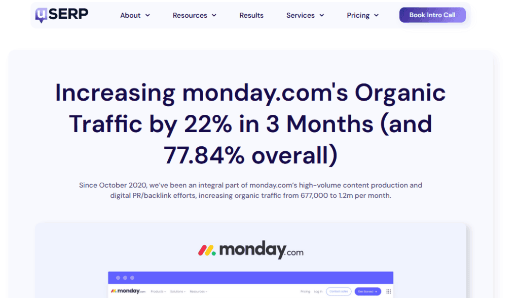 Case study: How we helped increase monday.com’s traffic by 77.84%.