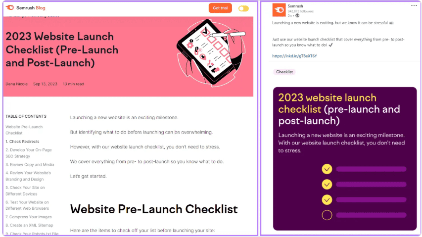 Screenshot of a blog post repurposed into a social media post.