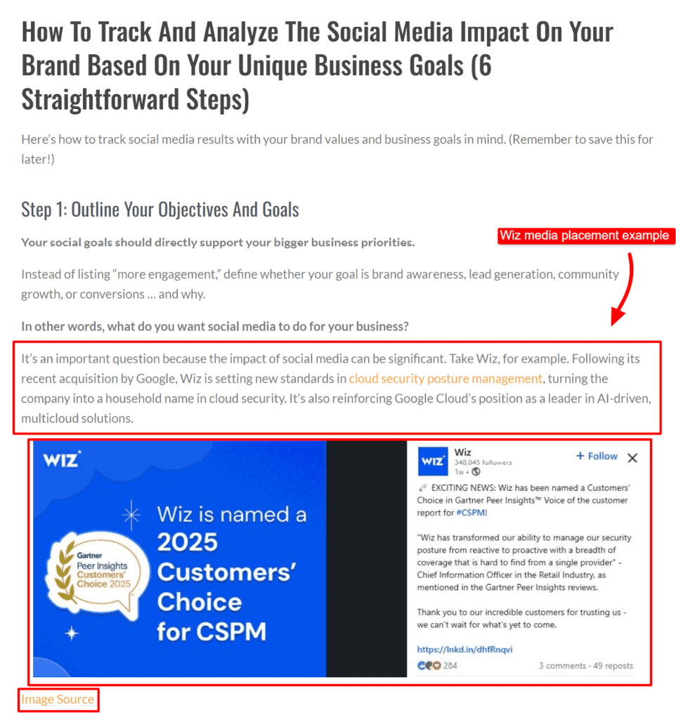 Media Placement
Media placement example.