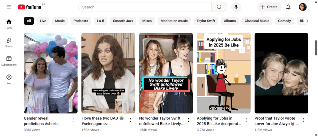 videos on YouTube vying for user attention