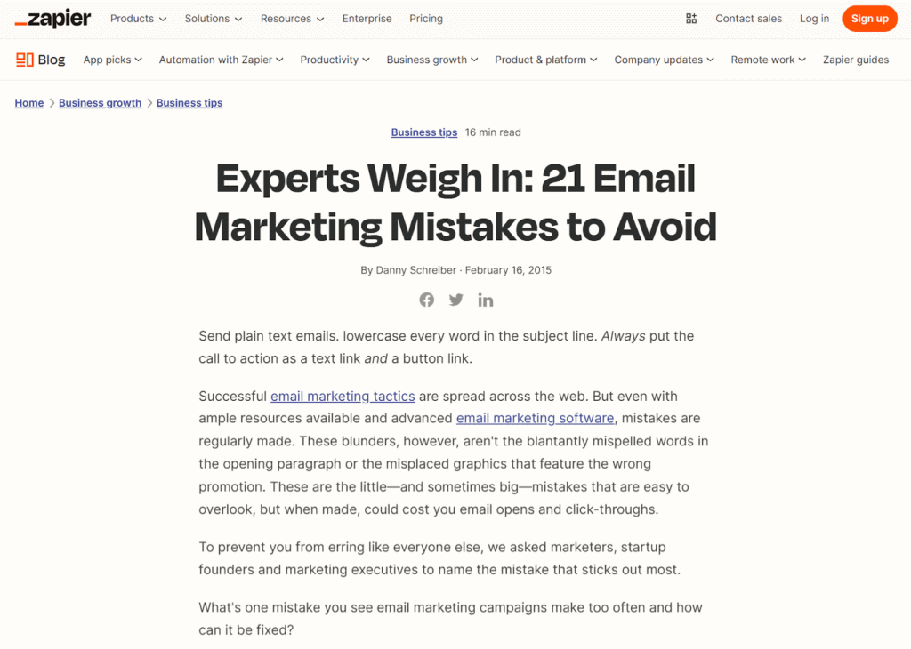 A piece of content that aligns with its sensational title.
