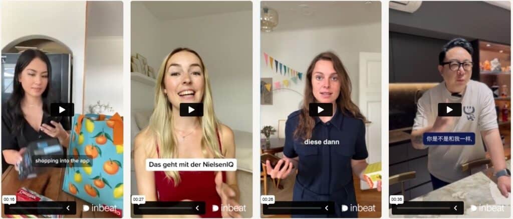 Screenshot of inBeat's work with NielsenIQ