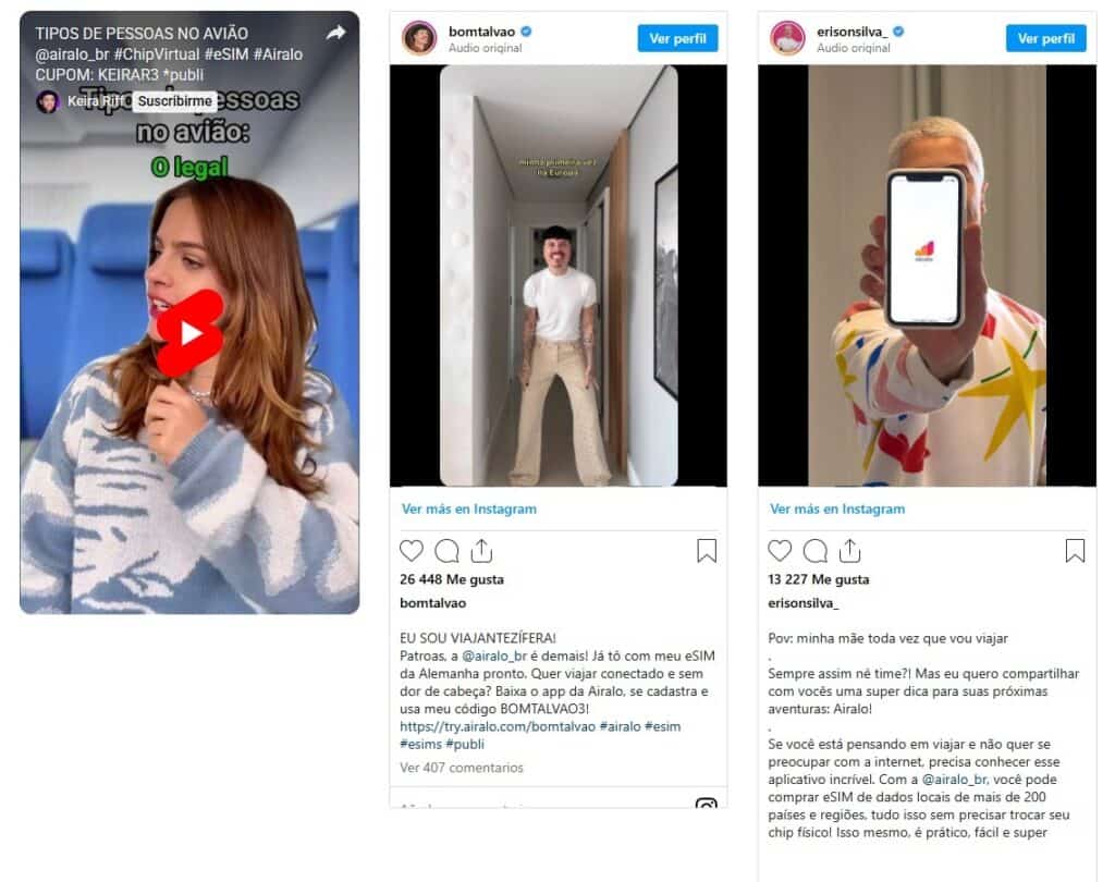Screenshot from Airalo's case study by The Influencer Marketing Factory